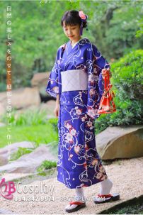 Trang Phục Nhật Bản Yukata Xanh
