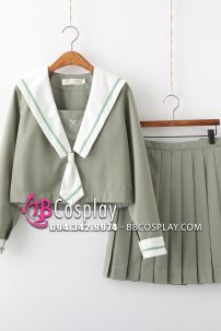 Nữ Sinh Xanh Matcha Cổ Vuông Tay Dài