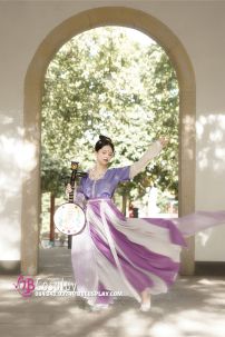 Trang Phục Hằng Nga Tiên Nữ Váy Xòe Tím Phối Trắng