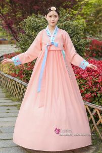 Đồ Hanbok Hàn Truyền Thống Chuẩn Hàn Màu Carot Nữ Tính