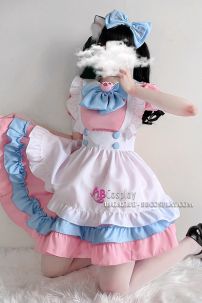 Trang Phục Maid Pastel Hồng Phối Xanh