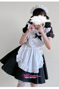 Trang Phục Nàng Hầu Maid Tạp Dề Trái Tim - Màu Đen