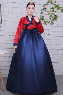 Hanbok Hàn Quốc Áo Đỏ Váy Xanh
