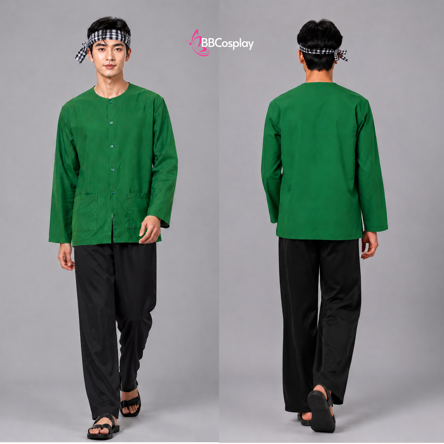 BỘ BÀ BA - SIZE L ( áo xanh - quần đen)