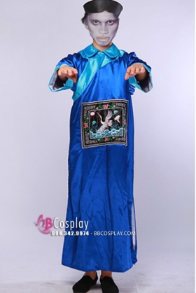 Đồ Ma Cương Thi Màu Xanh - Vải Phi Bóng Hoạ Tiết In