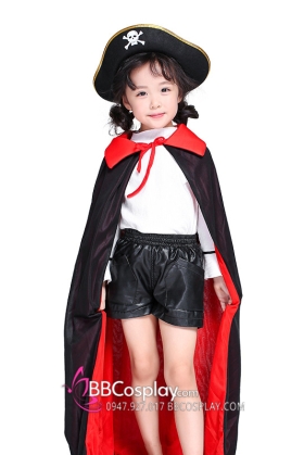 Choàng Dracula Cho Bé 2 Mặt Đỏ Đen