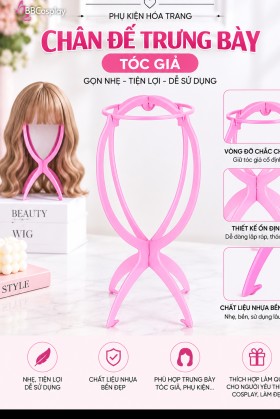 Chân Đế Trưng Bày Tóc Giả - Chân Để Wig (Màu Hồng)