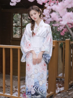 Áo Yukata Mùa Xuân Sóng Nước Vân Hoa