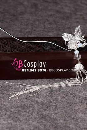 Trâm Cài Mặc Sếu - Bạc