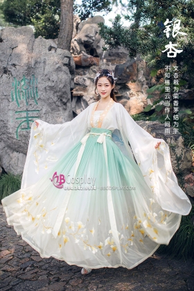 Hán Phục Ngân Hạnh Chiết Eo