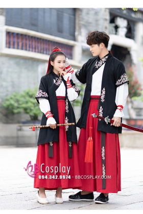Hán Phục Cách Tân Hắc Bạch Huyết Cho Cặp Đôi Giá Rẻ