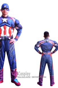 Bộ Trang Phục Captain America Độn Cơ Bắp In 3D