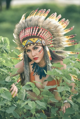 Nón Thổ Dân Da Đỏ Ngắn Chuẩn Indian