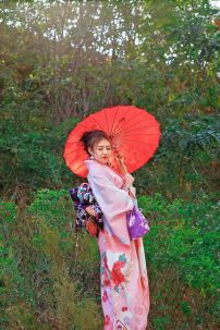 Kimono Truyền Thống Chuấn Nhật Màu Hồng