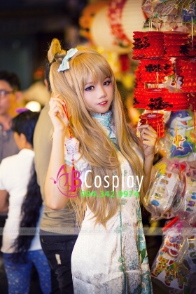 Trang Phục Kotori Sườn Xám Trắng Gấm