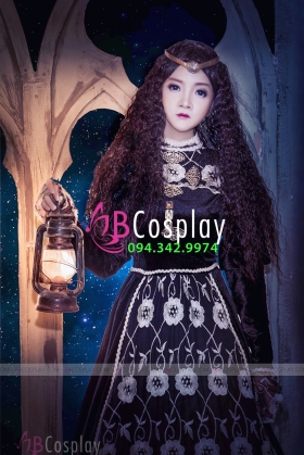 Đầm Đen Phối Hoa Halloween!!