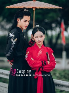 Hán Phục Cổ Trang Cặp Đôi Song Hạc Ý Thiên