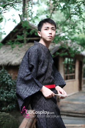 Nagagi Đen Có Vân Sọc Kèm Thắt Lưng Viền Đỏ