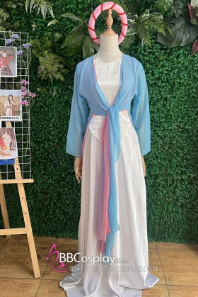 Trang Phục Tứ Thân Cô Cám Xanh Hồng Pastel