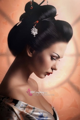 Tóc Giả Geisha Nhật Bản - Chuẩn Nhật