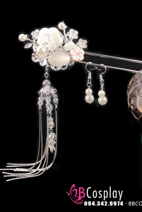 Trâm Cài Hoa Đào - Màu Bạc