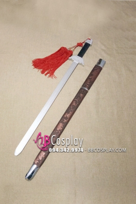 Kiếm Gỗ Cổ Trang Vỏ Bọc Da Nâu