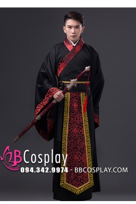 Cổ Trang Nam Đường Triều Đen Viền Đỏ