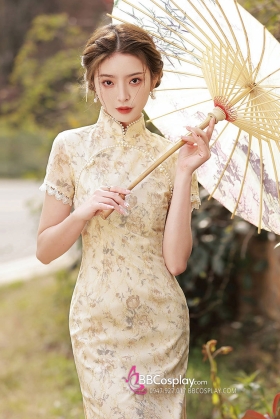 Sườn Xám Mỹ Nhân Cổ Điển Dịu Dàng Dáng Dài