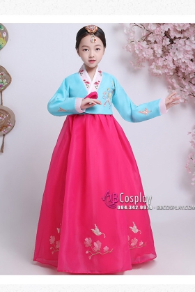 Hanbok Đẹp Cho Bé Gái Voan Thêu