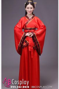 Đồ Nữ Thời Tần Áo Đỏ Váy Đỏ Viền Gấm