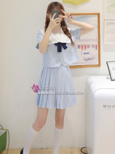 Bộ Đồng Phục Nữ Sinh Tone Xanh Pastel