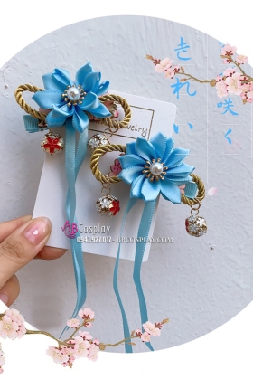 Kanzashi Hoa Xanh