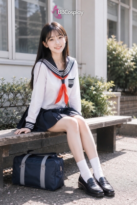 Đồ Nữ Sinh Nhật Seifuku Cơ Bản 3 Sọc Có Túi
