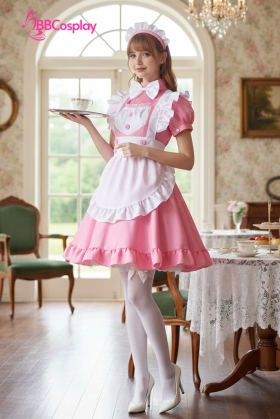 Trang Phục Maid Mẫu Mới Màu Hồng