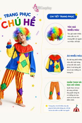 Đồ Chú Hề Trẻ Em Size L (Phù Hợp Cho Bé 120 - 130Cm)