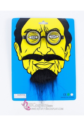 Bộ Râu Giả Kèm Mắt Kính Kiểu Bác Học