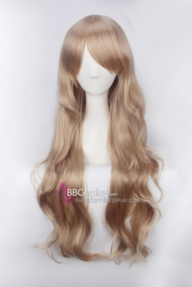 Tóc Giả Nâu Sáng Xoăn Dài 80Cm