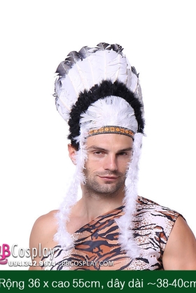 Nón Thổ Dân Giá Rẻ Lông Trắng Chân Đen