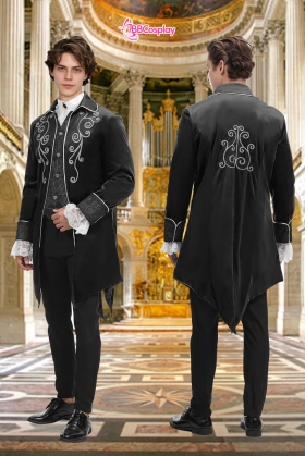 Vest Tuxedo Gothic Halloween Black - Vest Đuôi Tôm Đen