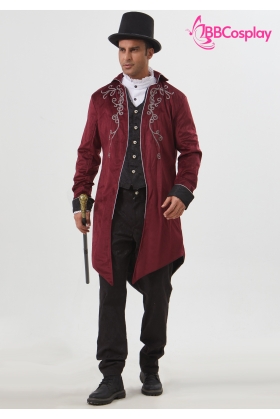 Áo Vest Ma Cà Rồng Đỏ Đen - Vải Nhung