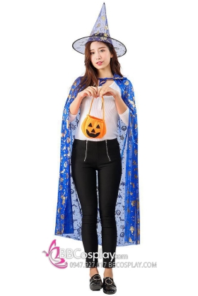 Áo Choàng Phù Thuỷ In Nhủ Kèm Nón