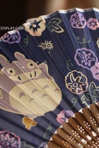 Uchiwa Quạt Vải Nhật Bản- Totoro Xanh Đậm
