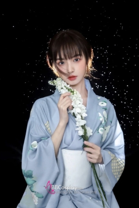 Yukata Chuẩn Nhật Tone Xanh Nhẹ Nhàng