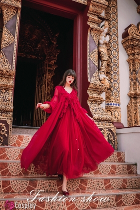 Đầm Nữ Maxi Lụa Tầng Có Khoác Phong Cách Thảo Nguyên