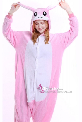 Trang Phục Thỏ Trắng Hồng Thú Liền Thân