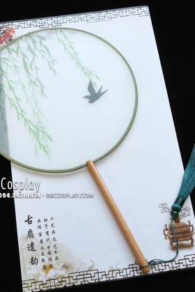 Quạt Tròn Thuỷ Mạc Én Dưới Liễu