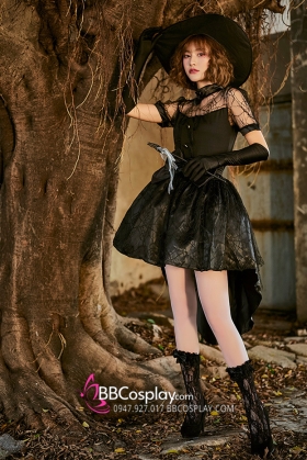 Đầm Phù Thủy Halloween Phong Cách Châu Âu