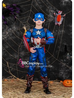 Đồ Siêu Anh Hùng Captain America Cơ Bắp Cho Bé