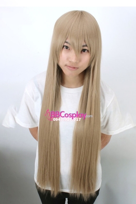 Tóc Giả Màu Trà Sữa Dài 80Cm