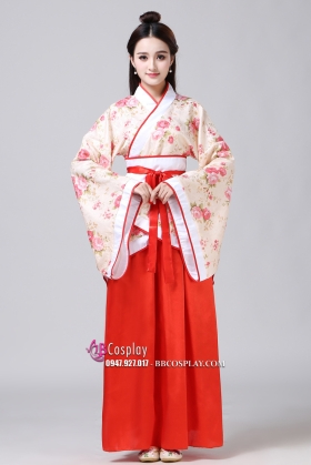 Trang Phục Nhà Tần- Áo Hoa Váy Đỏ
